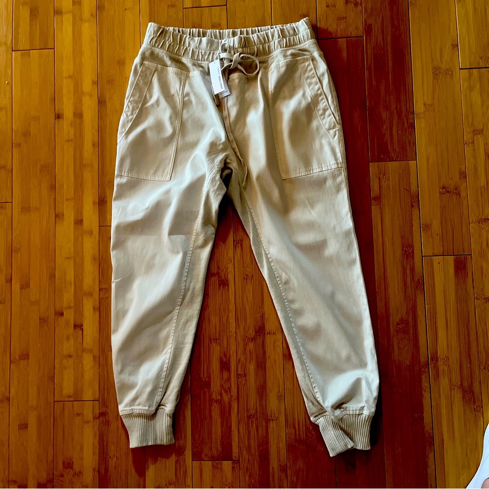 JAMES PERSE NWT Talc Mixed Media Pant /Jogger Size 2 (Medium) Retail $265.00